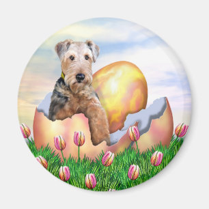 Überraschung Airedales Terrier Ostern Magnet