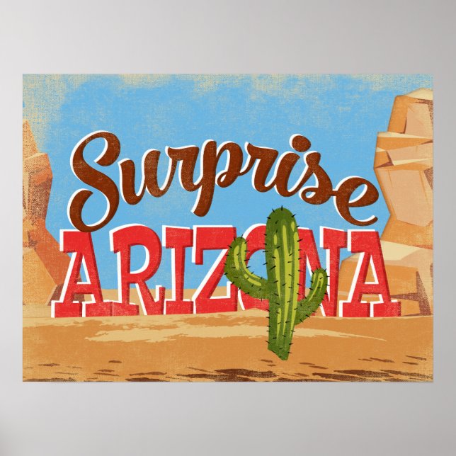 Überraschung Arizona Vintage Reiseplaner Poster (Vorne)