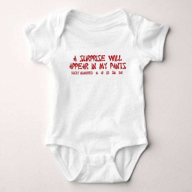 Überraschung! Baby Strampler (Vorderseite)