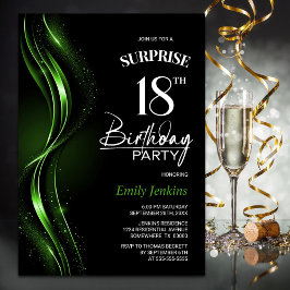 Überraschung Black Green 18. Geburtstagsparty Einladung