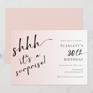 Überraschung Blush Pink Foto 30. 40. Geburtstag Pa Einladung