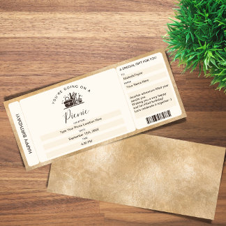 Überraschung Boarding Ticket Picnic Geburtstagsgut Einladung