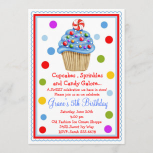 Überraschung Candy Cupcake zum Geburtstag Einladun Einladung