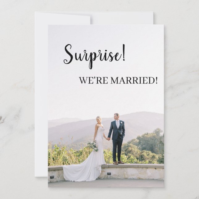 Überraschung, dass wir verheiratet sind! ankündigung (Vorderseite)