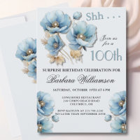 ÜBERRASCHUNG Elegante blaue Blumen zum 100. Geburt