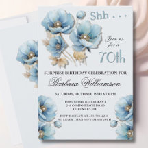 ÜBERRASCHUNG Elegante blaue Blumen zum 70. Geburts