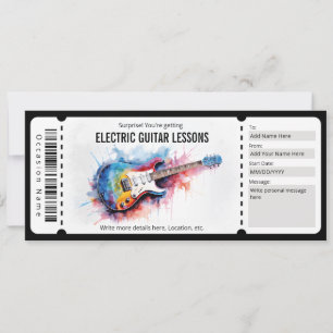 Überraschung-Elektrogitarrenunterricht-Geschenkgut Einladung