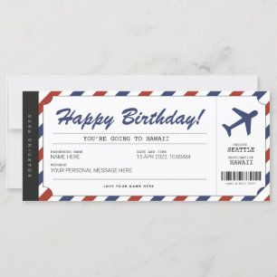 Überraschung Geburtstag Boarding Pass Flugzeug Ges