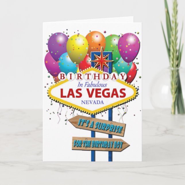 Überraschung Geburtstag Las Vegas Card Karte (Vorderseite)
