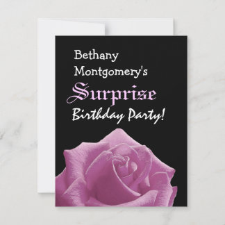 ÜBERRASCHUNG Geburtstag Rosa Rose Individuelle Nam Einladung