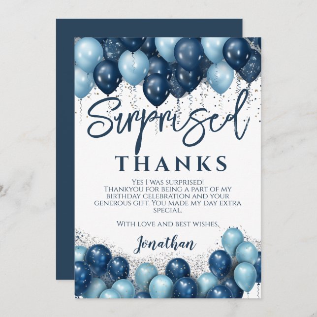 Überraschung Geburtstagsparty Danke (Vorne/Hinten)