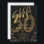 Überraschung Gold Black Birthday Party Einladung<br><div class="desc">Schhhh! Es ist eine Überraschung Gold Black Birthday Party Einladung Spaß Dunkler Tan und Gold 50. Geburtstag Party Einladung</div>