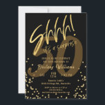Überraschung Gold Black Birthday Party Einladung<br><div class="desc">Schhhh! Es ist eine Überraschung Gold Black Birthday Party Einladung Spaß Dunkler Tan und Gold 50. Geburtstag Party Einladung</div>