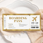 Überraschung Gold Boarding Pass Flugzeug Geschenkk Einladung