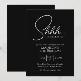 Überraschung jedes Alter 30. Schwarz & Weiß Geburt Einladung