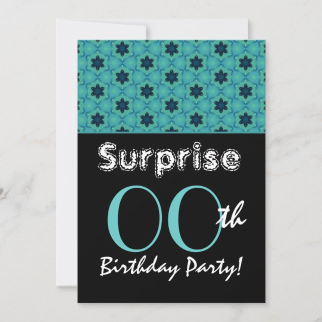 ÜBERRASCHUNG JEDES JAHR Geburtstag Aquamarinen Ste Einladung (Vorderseite)