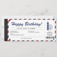 Überraschung London Trip Boarding Pass Ticket Einladung