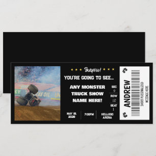 ÜBERRASCHUNG MONSTER TRUCKS GESCHENKGUTSCHEIN EINLADUNG