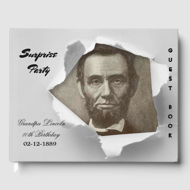 Überraschung Party Abraham Lincoln fügen Sie Ihr F Gästebuch (Vorderseite)