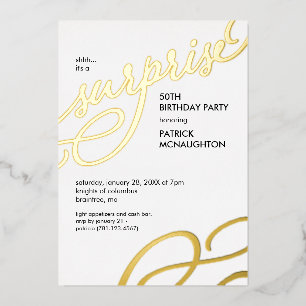 Überraschung Party Gold Foil Einladung