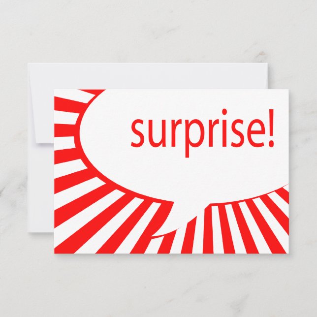 Überraschung! Party: Sprechblase Einladung (Vorderseite)