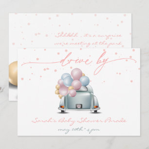 Überraschung Pink Baby Dusche Feier Parade Einladung