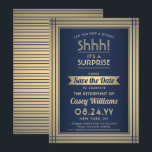 Überraschung Rente Party Shhh! Navy Blue & Gold Save The Date<br><div class="desc">Kannst du ein Geheimnis behalten haben? Laden Sie Kollegen, Mitarbeiter, Familie und Freunde zu einer eleganten und aufregenden Überraschungsfeier in den Ruhestand mit maßgeschneiderten Marineblau und Imitat Goldfolie Save the Date Party Einladungen. Alle Formulierungen auf dieser Vorlage ist einfach zu personalisieren, einschließlich der Nachricht, dass "Shhh! Es ist ÜBERRASCHEND." Das...</div>