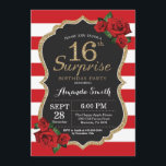 Überraschung Rote Rose 16. Geburtstag Einladung Go<br><div class="desc">Überraschung Rote Rose 16. Geburtstag Einladung Gold Glitzer. Black and Gold Geburtstagsparty einladen. Gold Glitzer. Rote und weiße Streifen. Tafel. Printable Digital. Für weitere Anpassungen klicken Sie bitte auf die Schaltfläche "Anpassen" und verwenden Sie unser Designwerkzeug,  um diese Vorlage zu ändern.</div>