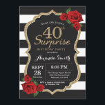Überraschung Rote Rose 40. Geburtstag Einladung Go<br><div class="desc">Überraschung Rote Rose 40. Geburtstag Einladung Gold Glitzer. Black and Gold Geburtstagsparty Einladung. Gold Glitzer. Schwarze und weiße Streifen. Tafel. Printable Digital.
Für weitere Anpassungen klicken Sie bitte auf die Schaltfläche "Anpassen" und verwenden Sie unser Designwerkzeug,  um diese Vorlage zu ändern.</div>