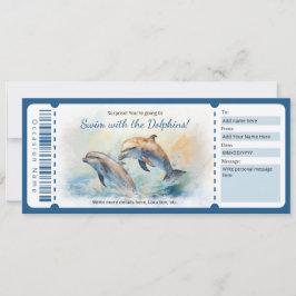 Überraschung Schwimmen mit Delphinen Geschenkgutsc Einladung