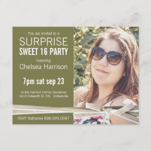 Überraschung Sweet 16 Foto Geburtstagsparty Einladung