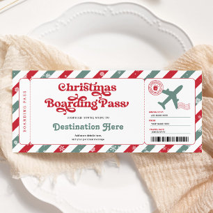 Überraschung Weihnachts-Boarding-Pass-Geschenktick Einladung