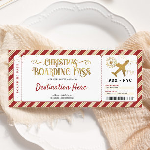 Überraschung Weihnachts Bordkarte Geschenkticket Einladung