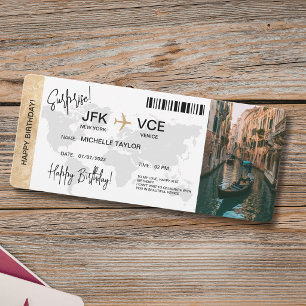 Überraschungs-Geburtstags-Boarding-Pass-Reise-Tick Einladung