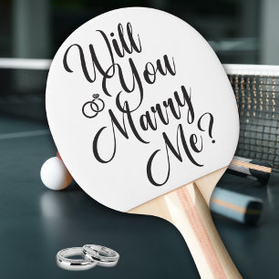 Überraschungsantrag „Willst du mich heiraten?“  Tischtennis Schläger