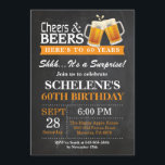 Überraschungsjubeln und Biere 60. Geburtstagsfeier Einladung<br><div class="desc">Überraschen Beifall und Biere 60. Geburtstag Einladungs-Karte. Erwachsener zum Geburtstag. Orange. 16. 18. 21. 30. 40. 50. 60. 70. 80. 90. 100. Jedes Alter. Für weitere Anpassungen klicken Sie bitte auf die Schaltfläche "Anpassen" und verwenden Sie unser Designwerkzeug,  um diese Vorlage zu ändern.</div>
