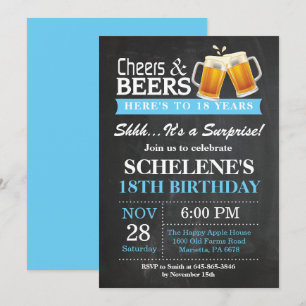 Überraschungsjubiläum und Bier 18. Geburtstagsfeie Einladung