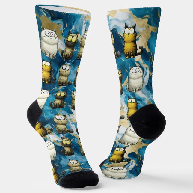 Überraschungskatzen Socken (Gewinkelt)