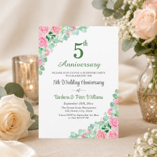 Überraschungsparty 5. Hochzeitstag Rosen Einladung