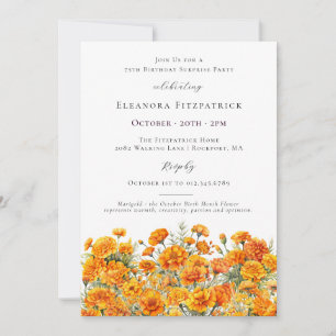 ÜBERRASCHUNGSPARTY 75. Geburtstag Ringelblume Okto Einladung