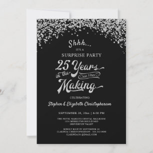 Überraschungsparty zum 25-jährigen Jubiläum Silber Einladung