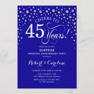 Überraschungsparty zum 45. Hochzeitstag - Saphirbl Einladung