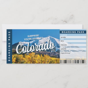 Überraschungsreise Colorado Ticket Bordkarte Einladung