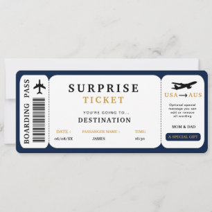 Überraschungsreise Ticket Flugreise Bordkarte Einladung