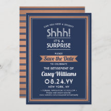 Überraschungsruhestand Party Navy Blue White & Cop