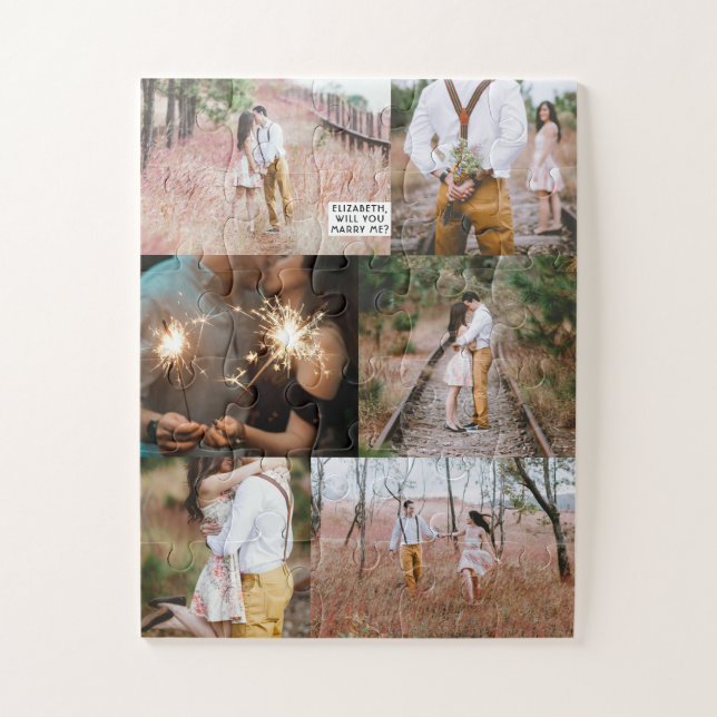 Überraschungsvorschlag Marry Me Foto Collage einzi (Vertikal)