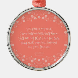Überredung Jane Austen Blumenschreiben Zitat Lieb Silbernes Ornament