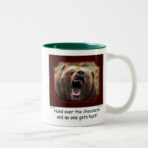 "Überreichen Sie die Schokoladen-" Bärn-Tasse Zweifarbige Tasse