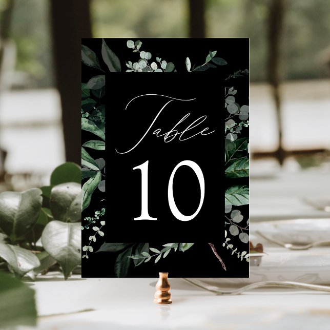 Überreichliche Greenery Black Wedding Tischnummer  (Von Creator hochgeladen)