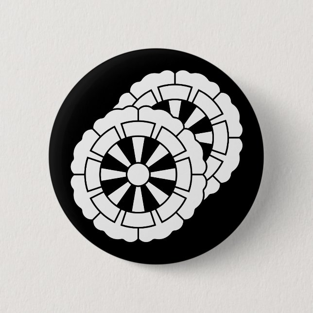Überschneidende Genji-Karts in der Blume Button (Vorderseite)